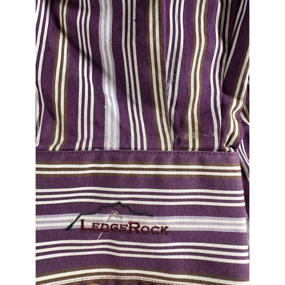 Peter Millar Dress Shirt Adult Large Purple White Striped Formal Quality Men's - Picture 13 of 14